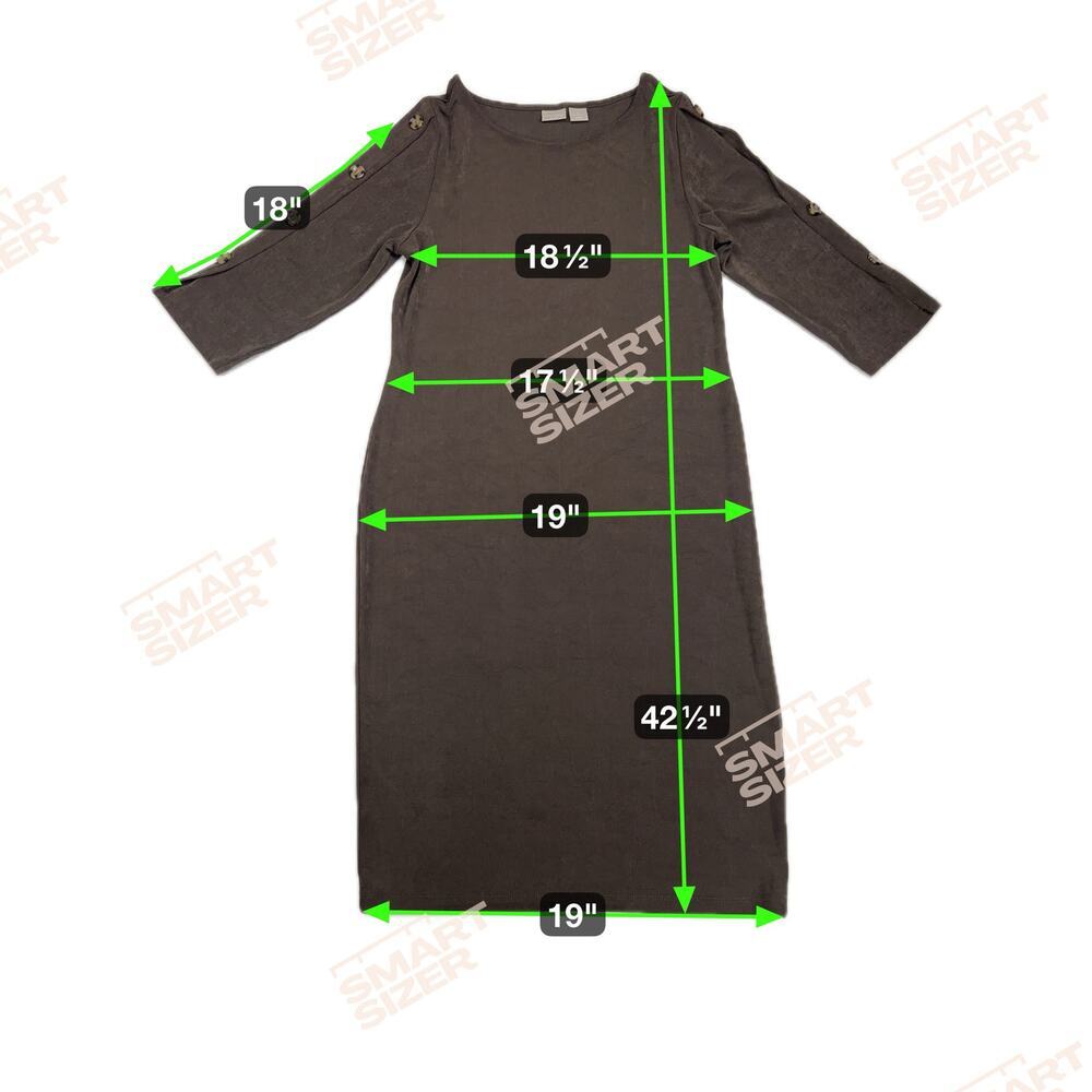 Chico's Travelers Brown Stretch Shift Dress No Wrinkle Size 12/14 (Chico's 2) - Picture 9 of 14
